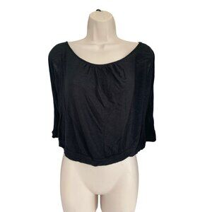 Vintage Y2K Lipstick Womens Size Small 3/4 Sleeve Crop Black Peep Hole Sleeve Ar